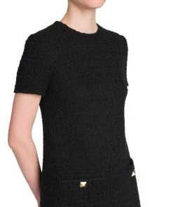 Valentino Button-Embellished Boucl&eacute;-Knit Minidress -Valentino And AERIN unnamed file 383