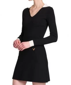Valentino Long-Sleeve Logo-Embellished Minidress -Valentino And AERIN unnamed file 387
