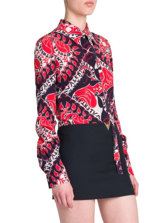 Valentino Mixed-Media Logo-Print Minidress 6 Valentino Mixed-Media Logo-Print Minidress - Image 4