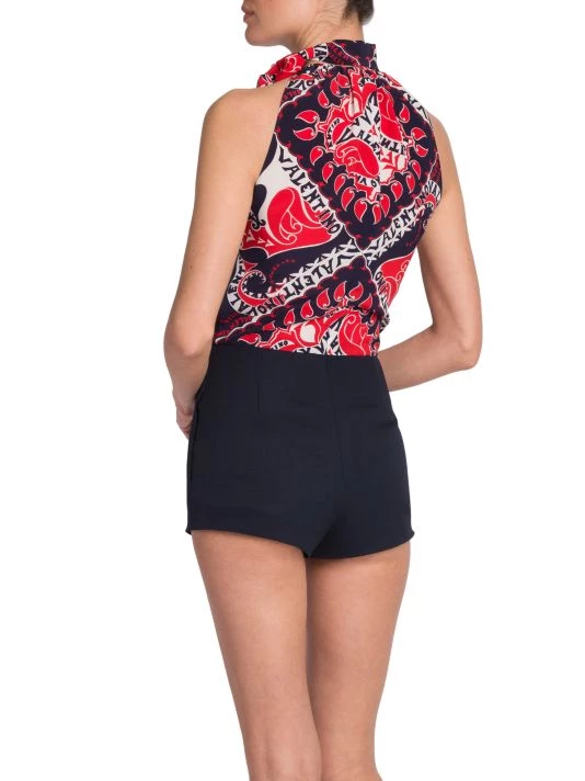 Valentino Mixed-Media Logo-Print Romper 7 Valentino Mixed-Media Logo-Print Romper - Image 5