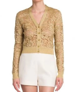 Valentino Glittery Floral Lace Cardigan -Valentino And AERIN unnamed file 453