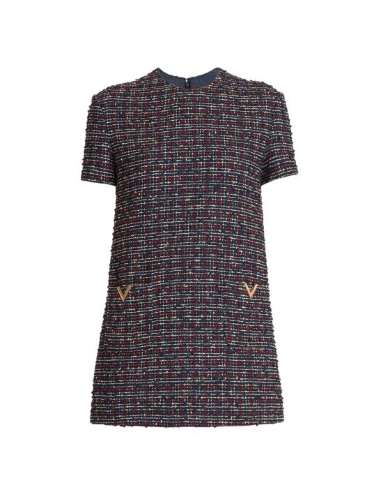 Valentino Logo-Embellished Tweed Minidress 3 Valentino Logo-Embellished Tweed Minidress