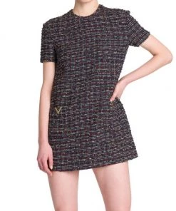 Valentino Logo-Embellished Tweed Minidress 10 Valentino Logo-Embellished Tweed Minidress -Valentino And AERIN unnamed file 459
