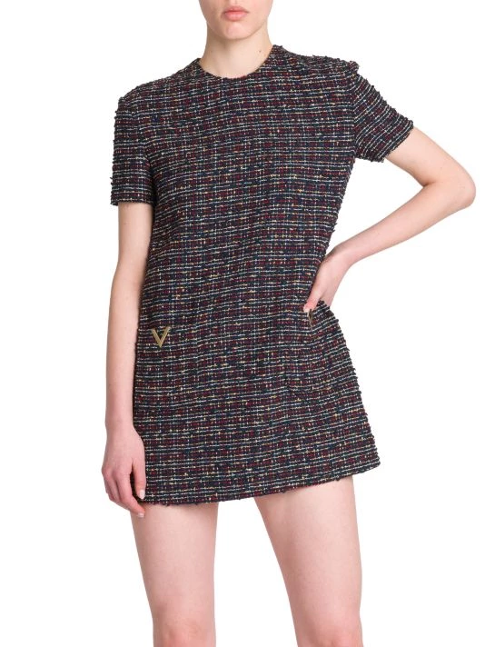 Valentino Logo-Embellished Tweed Minidress 5 Valentino Logo-Embellished Tweed Minidress - Image 3