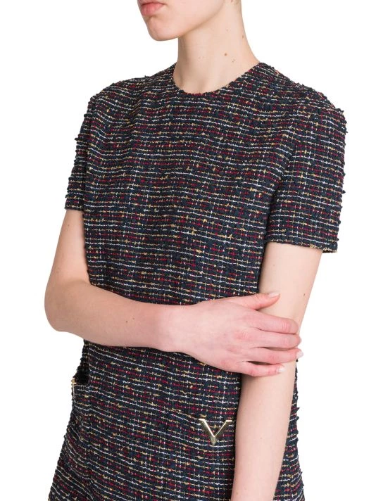 Valentino Logo-Embellished Tweed Minidress 8 Valentino Logo-Embellished Tweed Minidress - Image 6