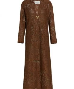 Valentino Floral Stitch Midi-Dress