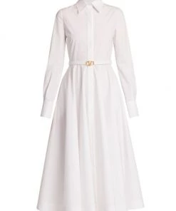 Valentino Belted Logo-Embellished Shirtdress