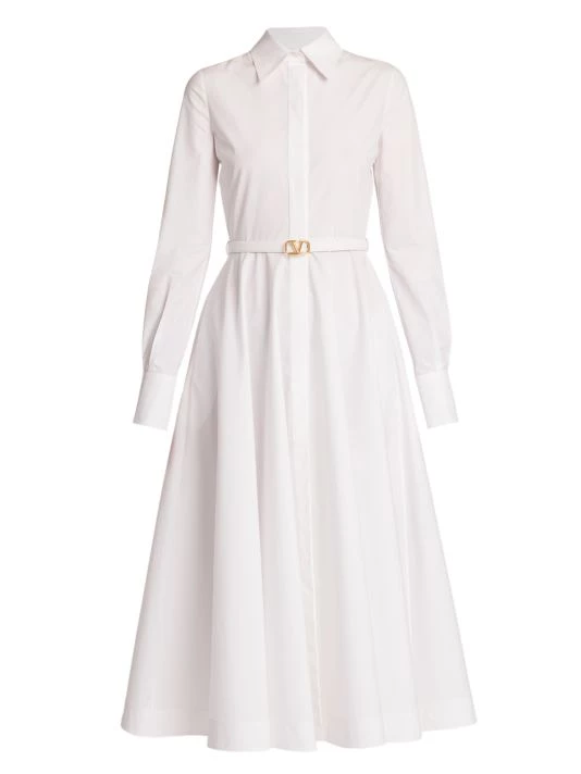Valentino Belted Logo-Embellished Shirtdress 3 Valentino Belted Logo-Embellished Shirtdress