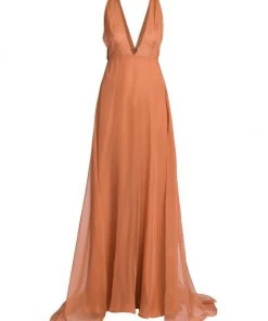 Valentino Sleeveless Cape-Back Gown