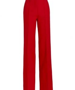 Valentino Crepe Flat-Front Trousers