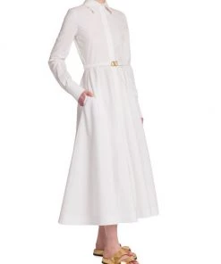 Valentino Belted Logo-Embellished Shirtdress 11 Valentino Belted Logo-Embellished Shirtdress -Valentino And AERIN unnamed file 51