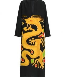Valentino Dragon Silk Maxi Dress
