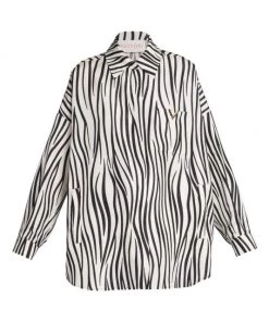 Valentino Zebra-Stripe Oversized Shirt