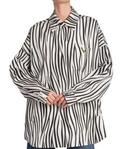 Valentino Zebra-Stripe Oversized Shirt -Valentino And AERIN unnamed file 542
