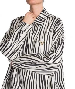 Valentino Zebra-Stripe Oversized Shirt -Valentino And AERIN unnamed file 545