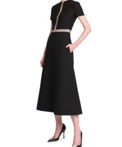 Valentino Flared Bead-Embroidered Midi-Dress -Valentino And AERIN unnamed file 556