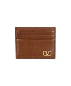 Valentino Leather Logo Card Holder For Men