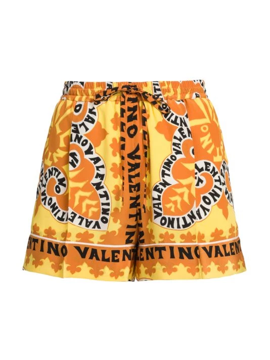 Valentino Logo-Print Silk Shorts 3 Valentino Logo-Print Silk Shorts