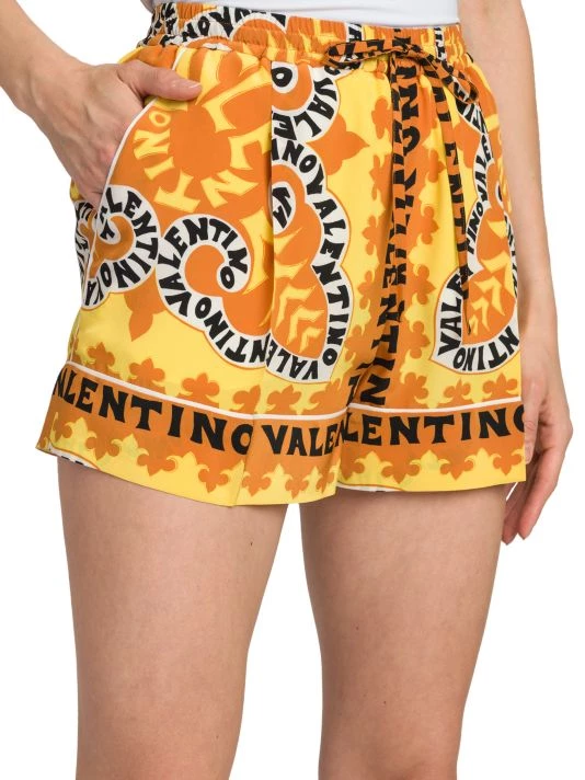 Valentino Logo-Print Silk Shorts 8 Valentino Logo-Print Silk Shorts - Image 6