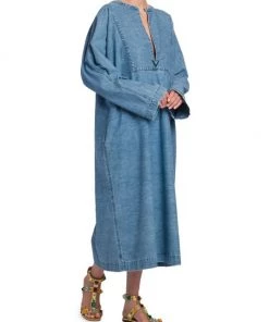 Valentino Oversized Denim Midi-Dress -Valentino And AERIN unnamed file 591