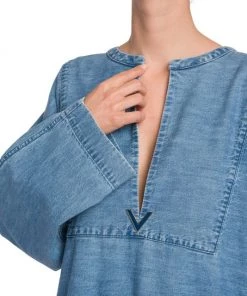 Valentino Oversized Denim Midi-Dress -Valentino And AERIN unnamed file 594