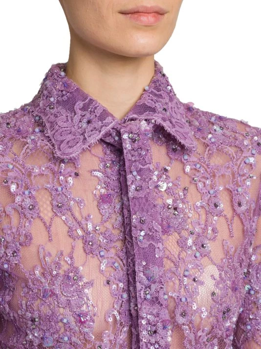 Valentino Embellished Lace Mini Shirtdress 8 Valentino Embellished Lace Mini Shirtdress - Image 6