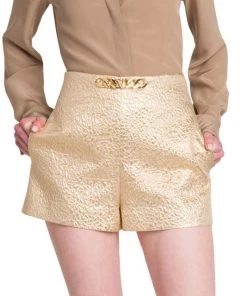 Valentino Logo Chain-Embellished Metallic Shorts -Valentino And AERIN unnamed file 620