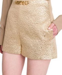 Valentino Logo Chain-Embellished Metallic Shorts -Valentino And AERIN unnamed file 623