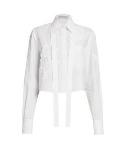 Valentino Embroidered Poplin Butterfly Shirt