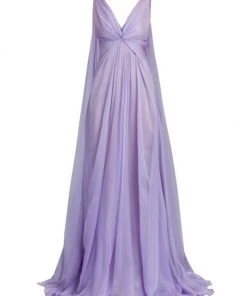 Valentino Chiffon Silk Draped Gown