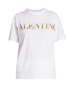 Valentino Sequin-Embroidered Logo T-Shirt
