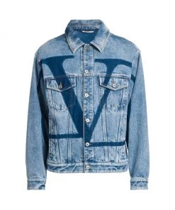 Valentino Over-Exploded Logo Denim Jacket For Men