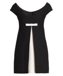 Valentino Bow-Embellished Crepe Couture Minidress