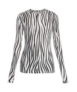 Valentino Long-Sleeve Zebra-Print Top