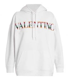 Valentino Sequin-Embellished Logo Hoodie