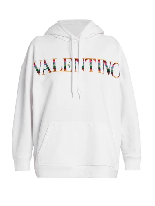 Valentino Sequin-Embellished Logo Hoodie 3 Valentino Sequin-Embellished Logo Hoodie