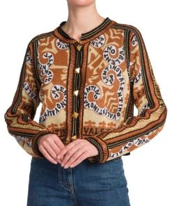 Valentino Cropped Intarsia-Knit Logo Cardigan -Valentino And AERIN unnamed file 75