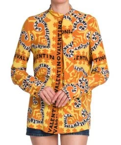 Valentino Tie-Neck & Logo-Print Blouse 10 Valentino Tie-Neck & Logo-Print Blouse -Valentino And AERIN unnamed file 756