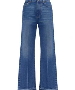 Valentino Raw Denim Mid-Rise Boot-Cut Jeans