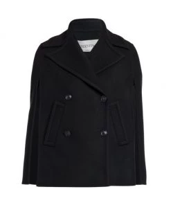 Valentino Double-Breasted Wool Cape