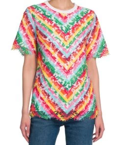 Valentino Multicolor Openwork Logo T-Shirt -Valentino And AERIN unnamed file 888