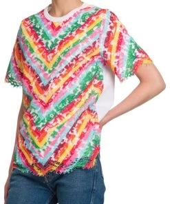 Valentino Multicolor Openwork Logo T-Shirt -Valentino And AERIN unnamed file 889