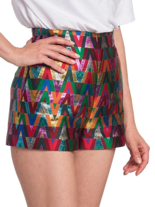 Valentino Metallic Monogram Shorts 6 Valentino Metallic Monogram Shorts - Image 4
