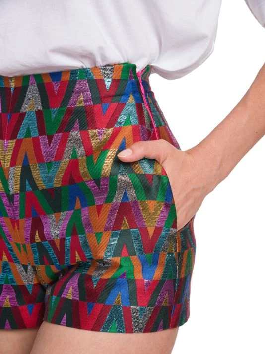 Valentino Metallic Monogram Shorts 9 Valentino Metallic Monogram Shorts - Image 7