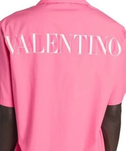 Valentino Short-Sleeve Macrame Chest Pocket Shirt -Valentino And AERIN unnamed file 90