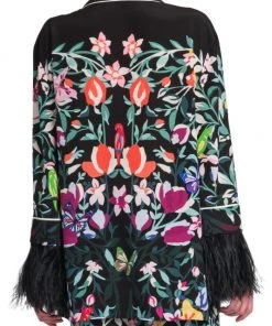 Valentino Feather-Trimmed Silk Pajama Blouse -Valentino And AERIN unnamed file 926