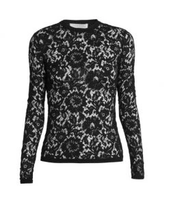 Valentino Long Sleeve Floral Lace Top