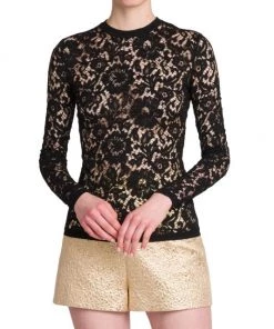 Valentino Long Sleeve Floral Lace Top -Valentino And AERIN unnamed file 99