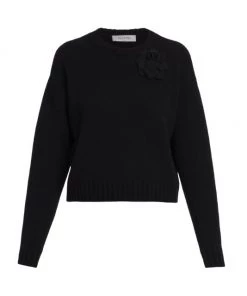 Valentino Flower-Embellished Sweater