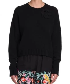 Valentino Flower-Embellished Sweater -Valentino And AERIN unnamed file 994
